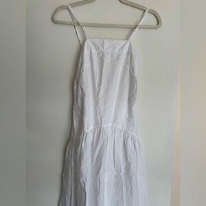 Sim & Sam white eyelet tank dress midi